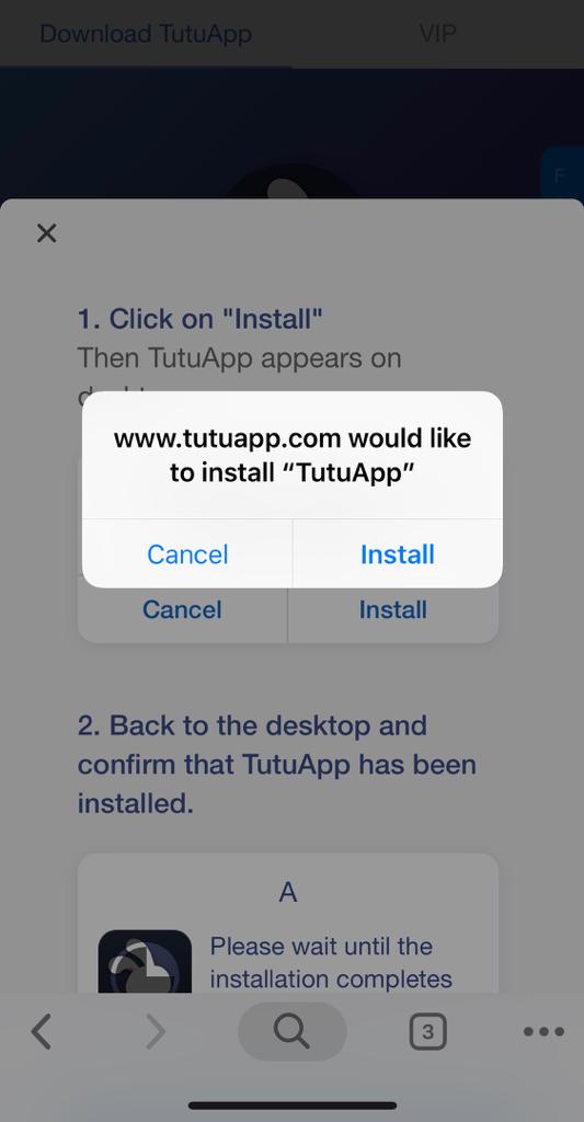 TuTuApp installé sur iOS